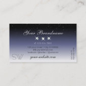 黒モダン色グラデーション輝く宝石イニシャル 名刺 (裏面)