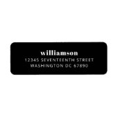 黒モダン色シンプルの姓差出人住所 ラベル (正面)