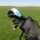 黒モダン色ターコイズ大理石モノグラム ゴルフヘッドカバー (インサイチュ)