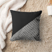 黒モダン色ブロックとスネークスキン クッション (ブランケット)