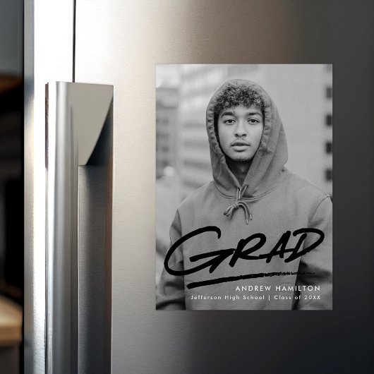 黒モダン色写真大成 マグネット招待状