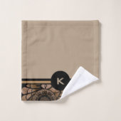 黒モダン色及び丹型浴用タオル一式 バスタオルセット (ウォッシュタオル)