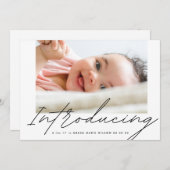 黒モダン色導入手書写真ベビー (正面/裏面)