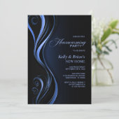 黒モダン色引っ越し祝いパーティーパーティー 招待状 (スタンド正面)