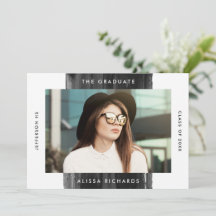 黒モダン色彩の鮮やか写真卒業パーティー