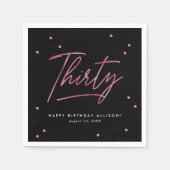 黒モダン色書道30歳の誕生日 スタンダードカクテルナプキン (正面)