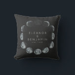 黒モダン色月相結婚のカスタム クッション<br><div class="desc">黒モダン水色月相シナ結婚ルのカスタム装飾用クッション</div>