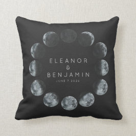 黒モダン色月相結婚のカスタム クッション