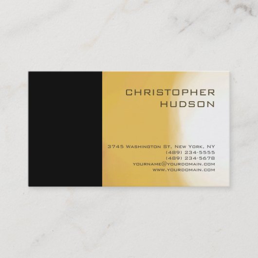 黒モダン色無地名刺 名刺 (正面)