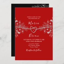 黒モダン色結婚式招待状