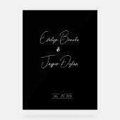 黒モダン色結婚記号 アクリルサイン (正面)