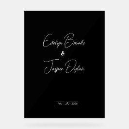 黒モダン色結婚記号 アクリルサイン