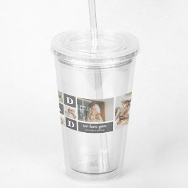 黒モダン色 |コラージュ写真 |パパ最高のギフト アクリルタンブラー