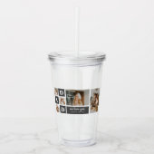 黒モダン色 |コラージュ写真 |パパ最高のギフト アクリルタンブラー (正面)