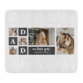 黒モダン色 |コラージュ写真 |パパ最高のギフト カッティングボード (正面)