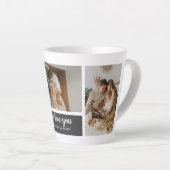 黒モダン色 |コラージュ写真 |パパ最高のギフト カフェラテマグ (右アングル)