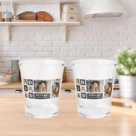 黒モダン色 |コラージュ写真 |パパ最高のギフト ショットグラス