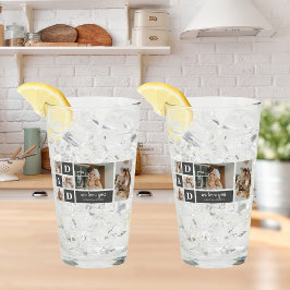 黒モダン色 |コラージュ写真 |パパ最高のギフト タンブラーグラス