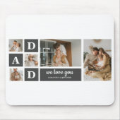 黒モダン色 |コラージュ写真 |パパ最高のギフト マウスパッド (正面)