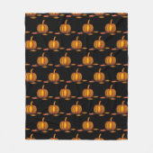 黒モダン色 |感謝祭 |カボチャ フリースブランケット (正面)