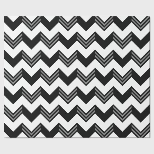 黒モダン色、灰色、白いジグザグ形のシェブロン ラッピングペーパー (シーム)