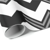 黒モダン色、灰色、白いジグザグ形のシェブロン ラッピングペーパー (ロールコーナー)