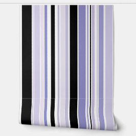 黒モダン色、白および薄紫紫ストライプ色 壁紙