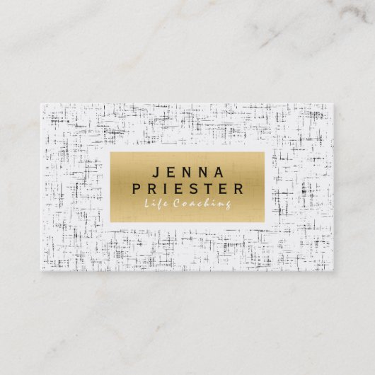 黒モダン色、白、金ゴールドの背グランジ景 名刺 (正面)