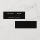 黒モダン色 – 赤シンプル普通名刺 スキニー名刺 (正面/裏面)