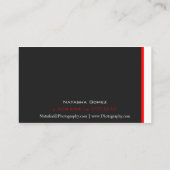 黒モダン色・赤・白ストライプ色 – 名刺 (裏面)