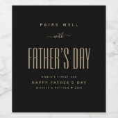 黒モダン色・金ゴールド「父の日とよくペア」 ワインラベル (シングルラベル)