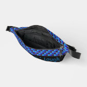 黒モダン色、青王室の色のモザイクカスタム ファニーパック (見開き)