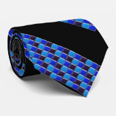 黒モダン色、青王室の色、シックなモザイク ネクタイ (ロール)