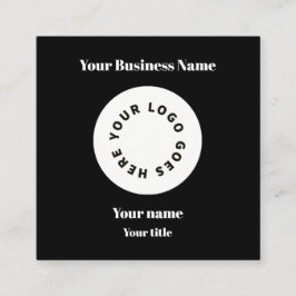 黒モダン色QRコードでロゴを追加 スクエア名刺