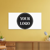 黒モダン色QRコードロゴ | お洒落プロフェッショナル キャンバスプリント (インサイチュ (リビング))