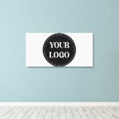 黒モダン色QRコードロゴ | お洒落プロフェッショナル キャンバスプリント (インサイチュ (ウッドフロア))