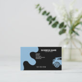 黒モダン芸術的の移動式洗車と詳細 名刺 (スタンド正面)