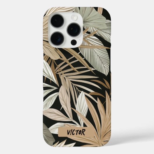 黒モダン茶色の離れジャングルマスクリンカスタム Case-Mate iPhoneケース (裏面)