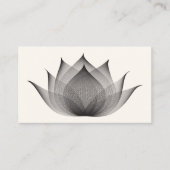 黒モダン蓮の花アートエレガントヨガ 名刺 (正面)
