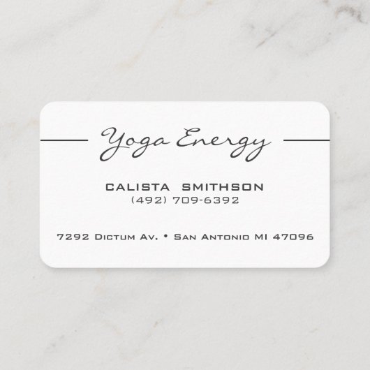 黒モダン蓮の花アートエレガントヨガ 名刺 (裏面)