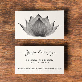 黒モダン蓮の花アートエレガントヨガ 名刺