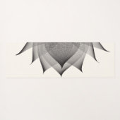 黒モダン蓮の花エレガントユニーク画 ヨガマット (裏面(横))