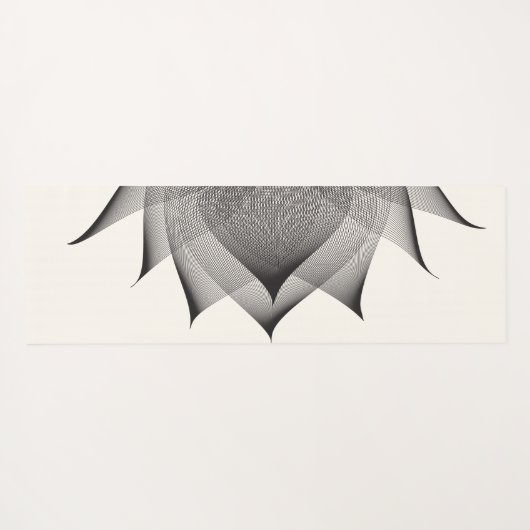 黒モダン蓮の花エレガントユニーク画 ヨガマット (裏面(横))