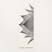 黒モダン蓮の花エレガントユニーク画 ヨガマット (正面)