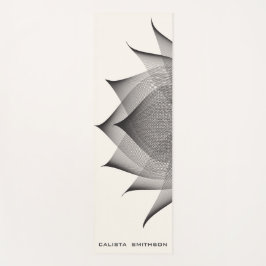 黒モダン蓮の花エレガントユニーク画 ヨガマット