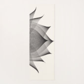 黒モダン蓮の花エレガントユニーク画 ヨガマット (裏面)