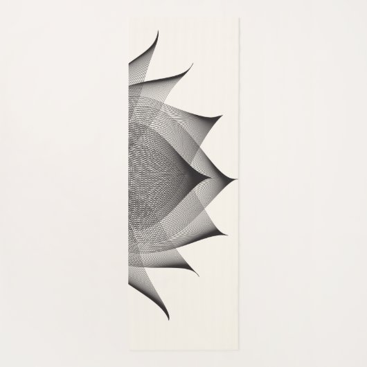 黒モダン蓮の花エレガントユニーク画 ヨガマット (裏面)