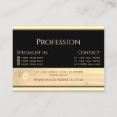 黒モダン薄茶色の木目木目ボード 名刺 (裏面)