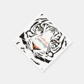 黒モダン虎イエローアイズオレンジノーズ紙 スタンダードカクテルナプキン (角)