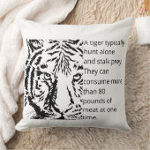 黒モダン虎デザイン文字系ホワイトブラック クッション (ブランケット)